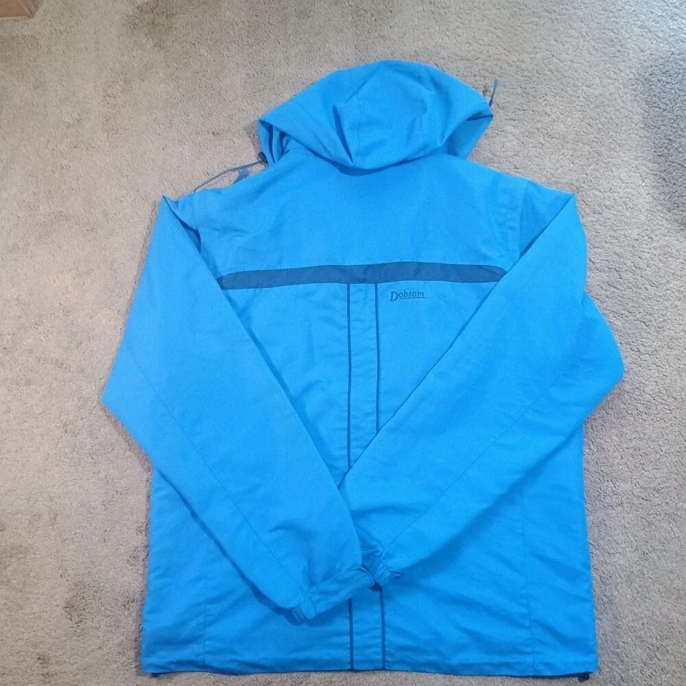 Dobsom Sweden Windbreaker Jacket Mens XL Blue Hooded Gorpcore Outdoor‎ Full Zip
